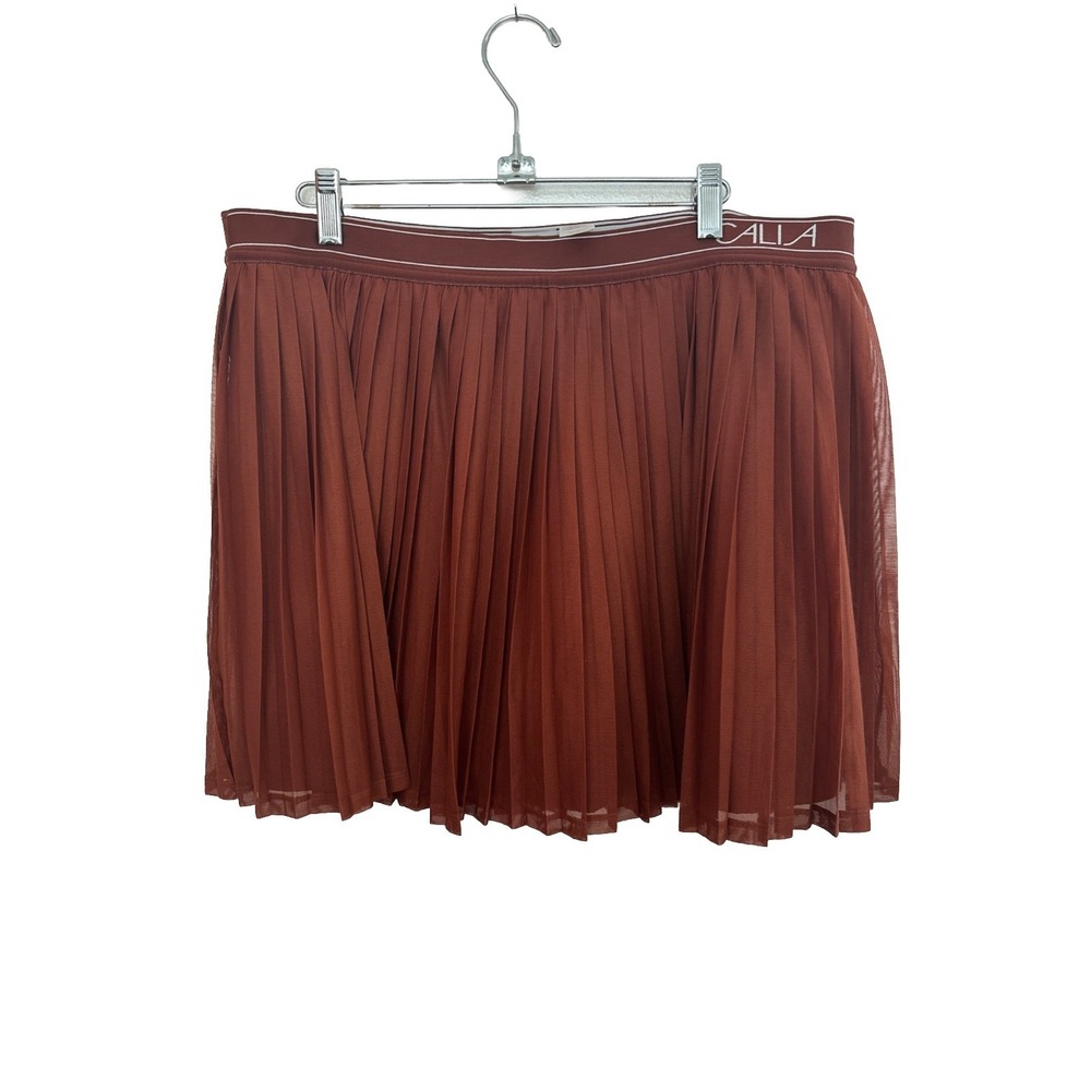 Calia Pleated Mesh Brown Skort Court Collection Golf Tennis Pickleball Size XL